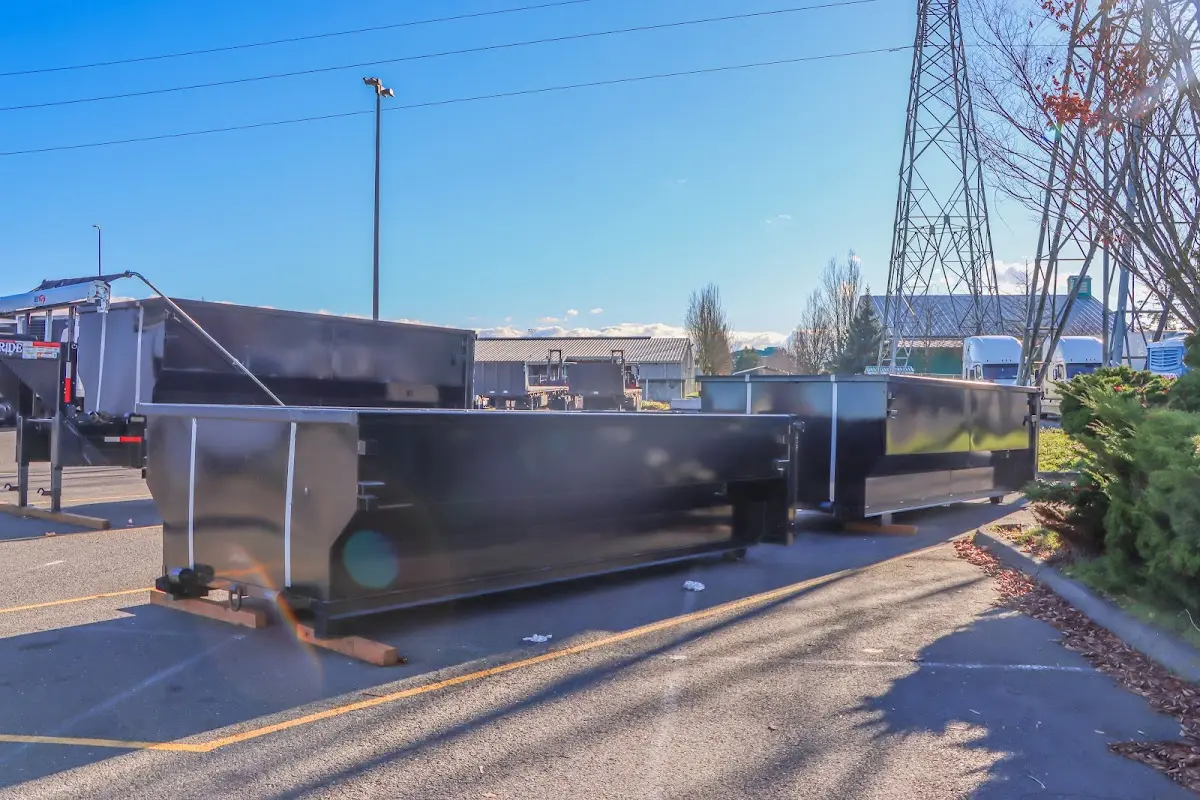 Roll-off dumpster ready for waste disposal at job site for 15 Yard Dumpster Rental in Blakely
